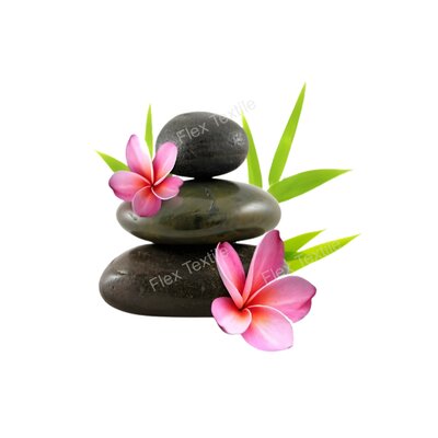 galets zen fleurs roses transfert thermocollant impression dtf flex textile