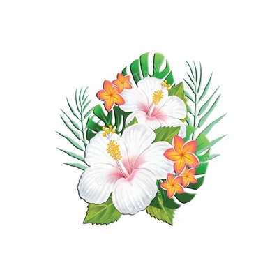 hibiscus blancs transfert thermocollant impression dtf flex textile