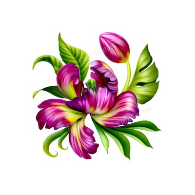 jolie fleur transfert thermocollant impression dtf flex textile