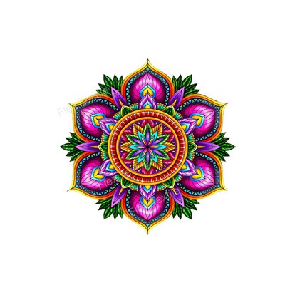 mandala fleurs feuilles transfert thermocollant impression dtf flex textile