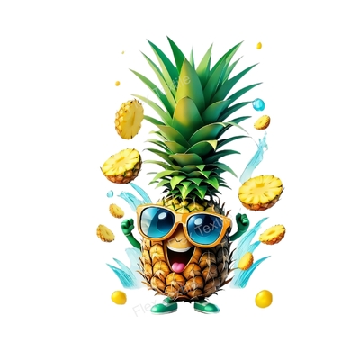 ananas morceaux transfert thermocollant impression dtf flex textile