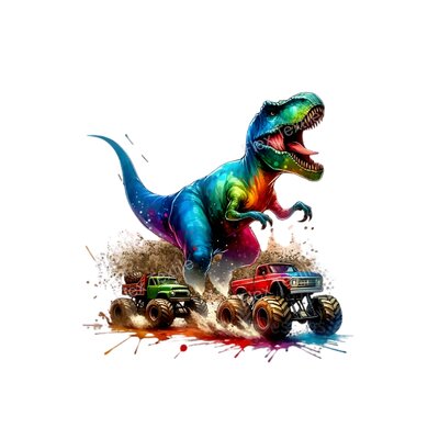 dinosaure voiture transfert thermocollant impression dtf felx textile