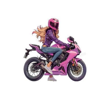 moto femme transfert thermocollant impression dtf flex textile