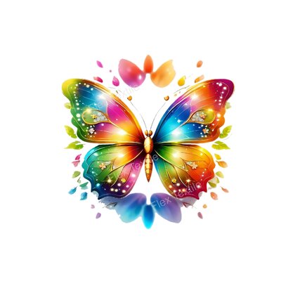 papillon rainbow transfert thermocollant impression dtf flex textile