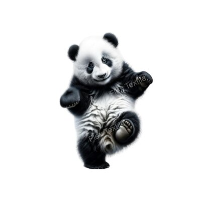 Panda danse transfert thermocollant impression DTF flex textile