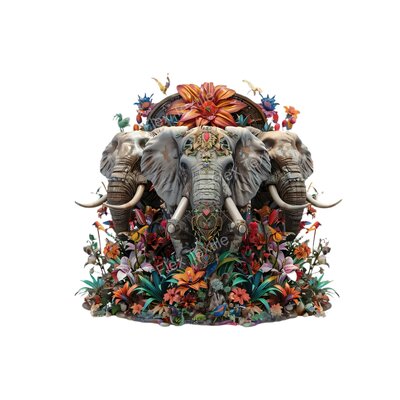 Trois elephants transfert thermocollant impression DTF flex textile