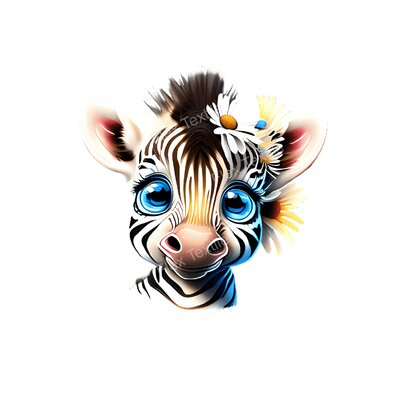 tete zebre marguerites transfert thermocollant impression DTF flex textile