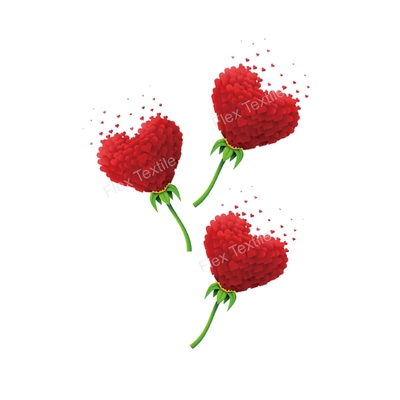 fleurs formes coeurs transfert thermocollant impression dtf flex textile