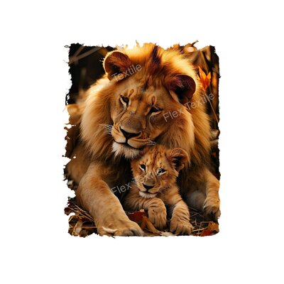 Lion Lionceau transfert thermocollant impression dtf flex textile