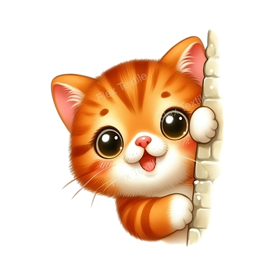 chat mur caché transfert thermocollant impression dtf flex textile