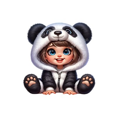 enfant panda transfert thermocollant impression dtf flex textile
