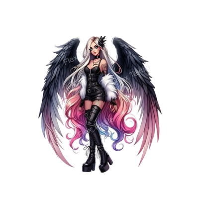 femme ailes transfert thermocollant impression dtf flex textile