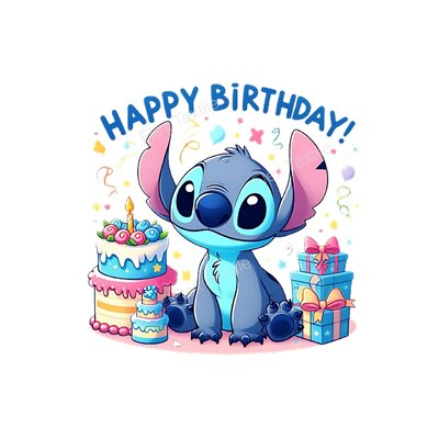 stitch anniversaire cadeaux transfert thermocollant impression dtf flex textile