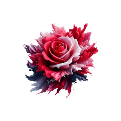 Fleur Rose Peinture Transfert thermocollant impression dtf flex textile