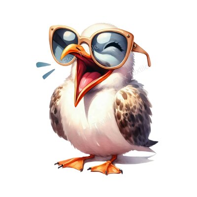 Mouette Rieuse Lunettes Transfert Thermocollant Impression dtf Flex Textile