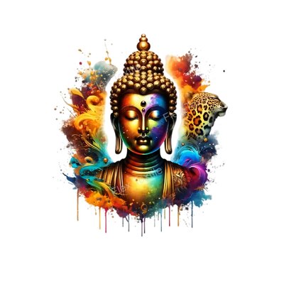 Tête Bouddha Couleurs transfert thermocollant impression dtf flex textile
