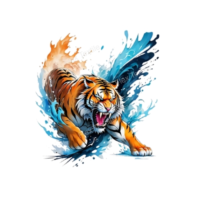 Tigre Eau transfert thermocollant impression dtf flex textile