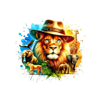 Animaux Sauvages Lion Chapeau transfert thermocollant impression dtf flex textile