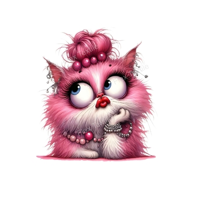 Chat Rose Chignon Bijoux transfert thermocollant impression dtf flex textile