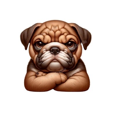 chien pas content transfert thermocollant impression dtf flex textile
