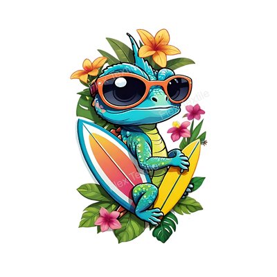 Lézard Fleurs Planches Lunettes transfert thermocollant impression dtf flex textile