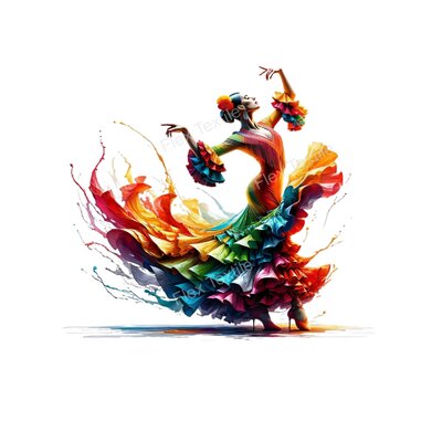 Danseuse Flamenco transfert thermocollant flex textile