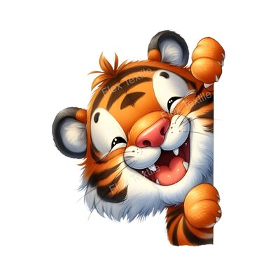 Tigre Rigole Humour transfert thermocollant flex textile
