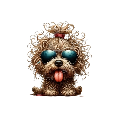 Chien Lunette Couette transfert thermocollant flex textile
