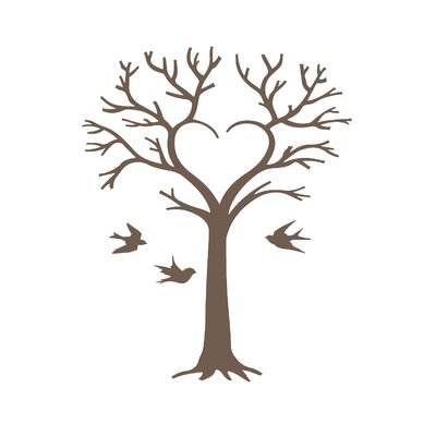 3082VMO Arbre Coeur Oiseaux