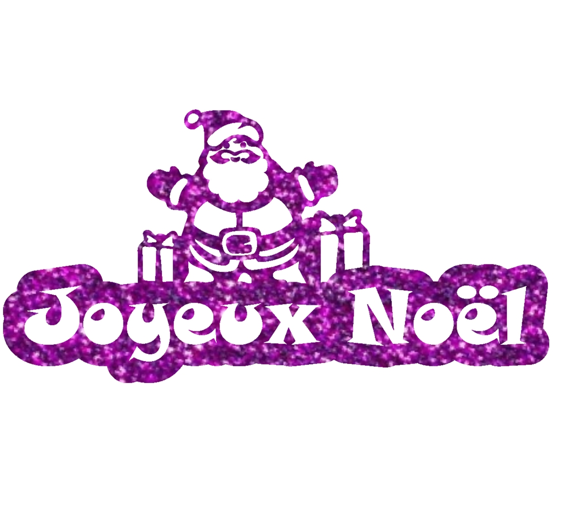 Joyeux Noël Père Noël Motif Thermocollant - FÊTES/NOËL - Flex Textile