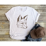 jolie tête renard géométrique t-shirt motif thermocollant