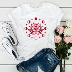 fleur lune motif thermocollant t-shirt femme
