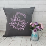 maquillage fleurs motif thermocollant coussin