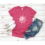soleil lune étoile motif thermocollant t-shirt femme