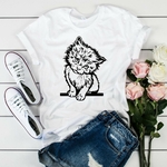 chaton motif thermocollant t-shirt femme
