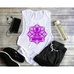 mandala zen motif thermocollant t-shirt femme