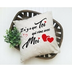 toi avec moi motif thermocollant coussin