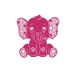elephant assis motif thermocollant