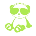 panda assis lunettes motif thermocollant
