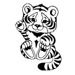 mignon bébé tigre motif thermocollant
