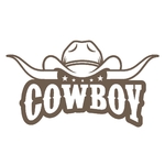 cowboy chapeau cornes motif thermocollant
