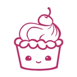 cupcake cerise motif thermocollant