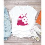 lapin fleurs motif thermocollant t-shirt