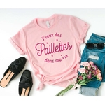 jveux des pailettes motif themrocollant t-shirt femme