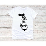 Mr et Mme motif thermocollant tee shirt