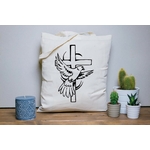 croix oiseau motif thermocollant coussin