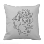 koala fleurs motif thermocollant coussin