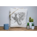 elephant fleurs motif thermocollant sac