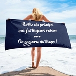 toujours raison motif thermocollant serviette plage