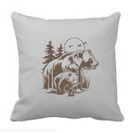 ours et ourson motif thermocollant coussin